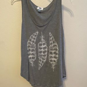 Old Navy Heather Grey Feather Tank Top.